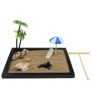 Japanese Zen Sand Garden – Mini Desktop Ornament Kit for Office or Home Décor