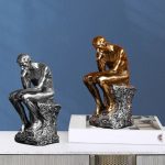 Modern The Thinker Sitting Man Statue Figurine – Nordic Resin Sculpture for Home & Office Decor