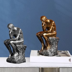 Modern The Thinker Sitting Man Statue Figurine – Nordic Resin Sculpture for Home & Office Decor