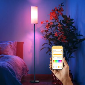 63-Inch Modern RGB Floor Lamp – Dimmable with Voice Control & Adjustable Warm Light