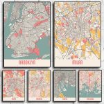 Minimalist Abstract City Map – Tokyo, Rome, Munich Nordic Poster Canvas Wall Art for Home & Office Décor