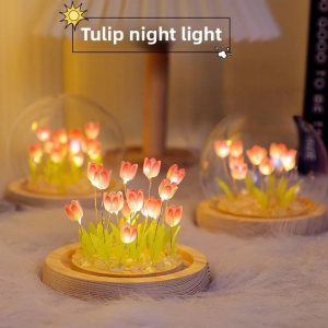 20-Flower Tulip Night Light – Handmade Decorative Flower Lamp for Holiday Gifts & Home Décor