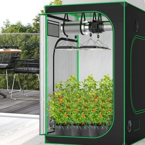 Indoor Grow Tent – 600D Oxford Fabric with Reflective Mylar & Green Frame