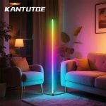 KANTUTOE Smart Bluetooth LED Corner Floor Lamp – Dimmable RGB Mood Lighting for Bedroom, Gaming & Living Room