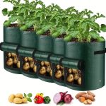 5-Pack Vegetable Grow Bags – Thickened PE Planting Containers for Garden & Balcony Use