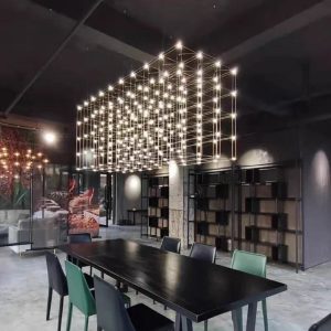 Modern Luxury LED Chandelier – Large Hanging Pendant Light for Living Room, Office, Hotel Lobby & Dining Area