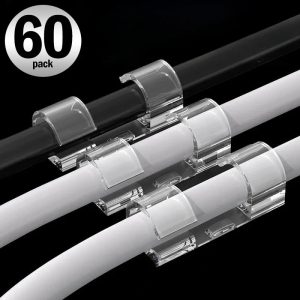 1–60Pcs Self-Adhesive Cable Clips Organizer